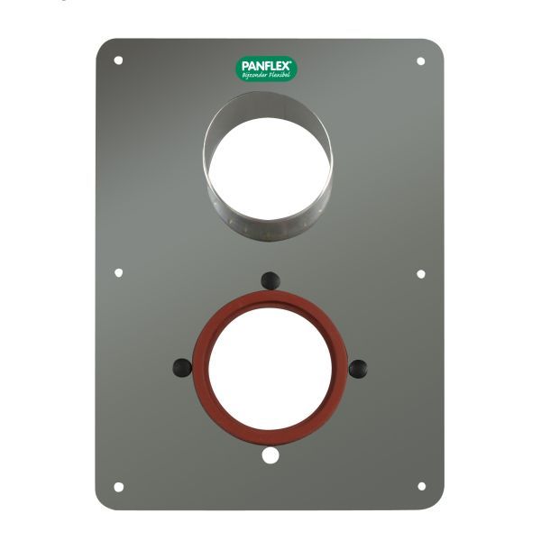 Muurplaat 2-gats  RVS D100-100mm